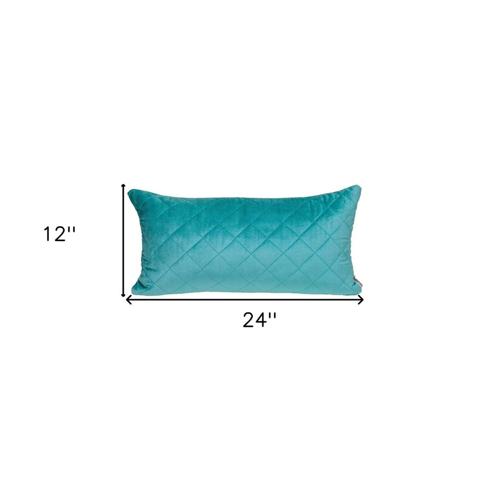 Tufted Diamond Aqua Transitional Lumbar Pillow - Homeroots - Flyclothing LLC