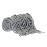 Gray Knitted Acrylic Solid Color Reversable Throw - Homeroots