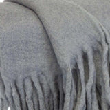 Gray Knitted Acrylic Solid Color Reversable Throw - Homeroots - Flyclothing LLC