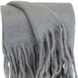 Gray Knitted Acrylic Solid Color Reversable Throw - Homeroots - Flyclothing LLC
