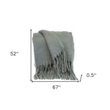 Super Soft Gray Soft Solid Color Handloomed Throw Blanket - Homeroots - Flyclothing LLC