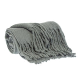 Super Soft Gray Soft Solid Color Handloomed Throw Blanket - Homeroots