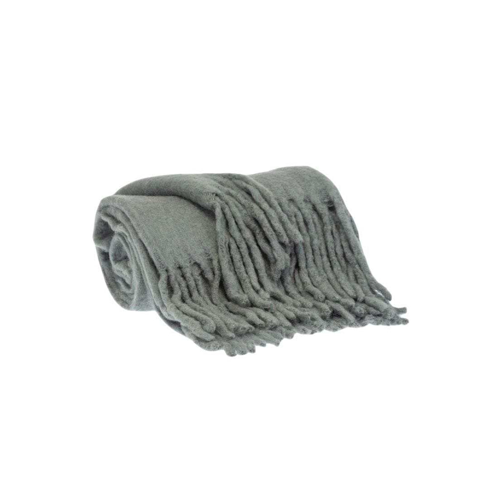 Super Soft Gray Soft Solid Color Handloomed Throw Blanket - Homeroots - Flyclothing LLC
