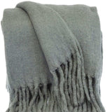Super Soft Gray Soft Solid Color Handloomed Throw Blanket - Homeroots - Flyclothing LLC