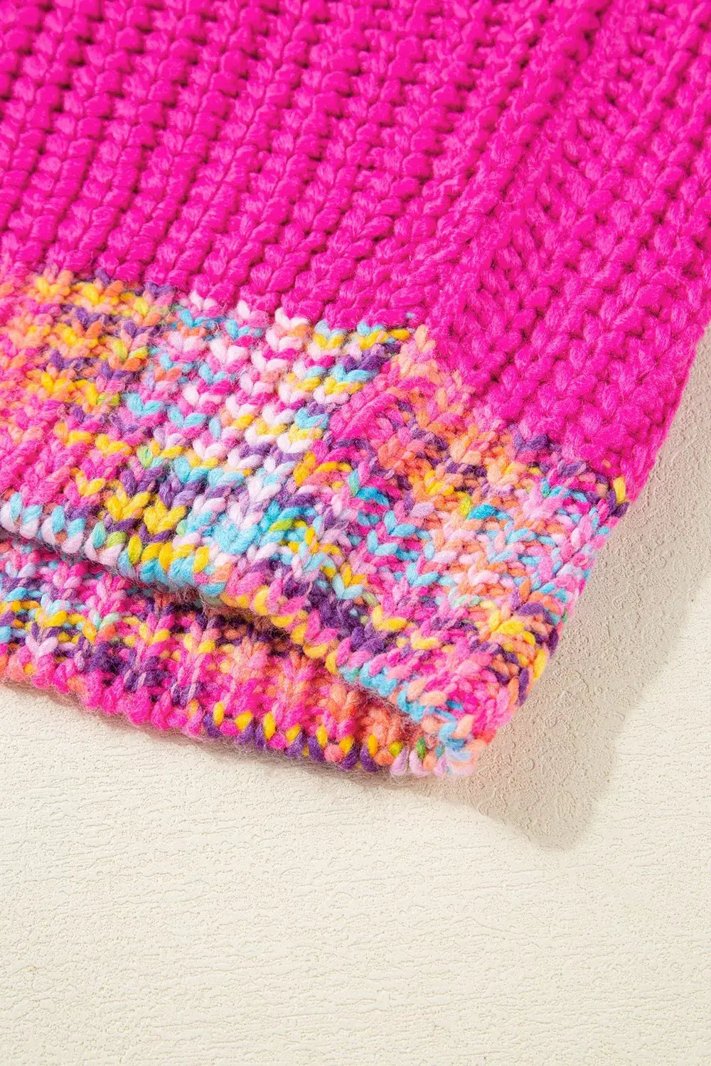 Colorful Knit Crew Neck Sweater - Trendsi - Flyclothing LLC