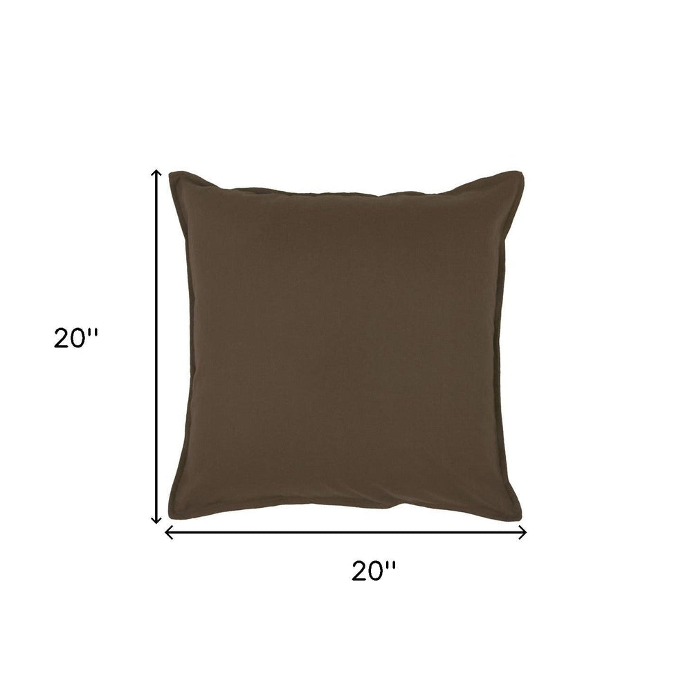 20" Brown Cotton Throw Pillow - Homeroots - Flyclothing LLC