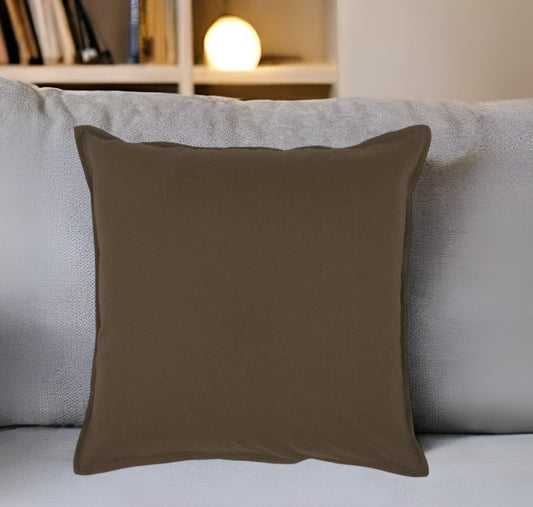 20" Brown Cotton Throw Pillow - Homeroots