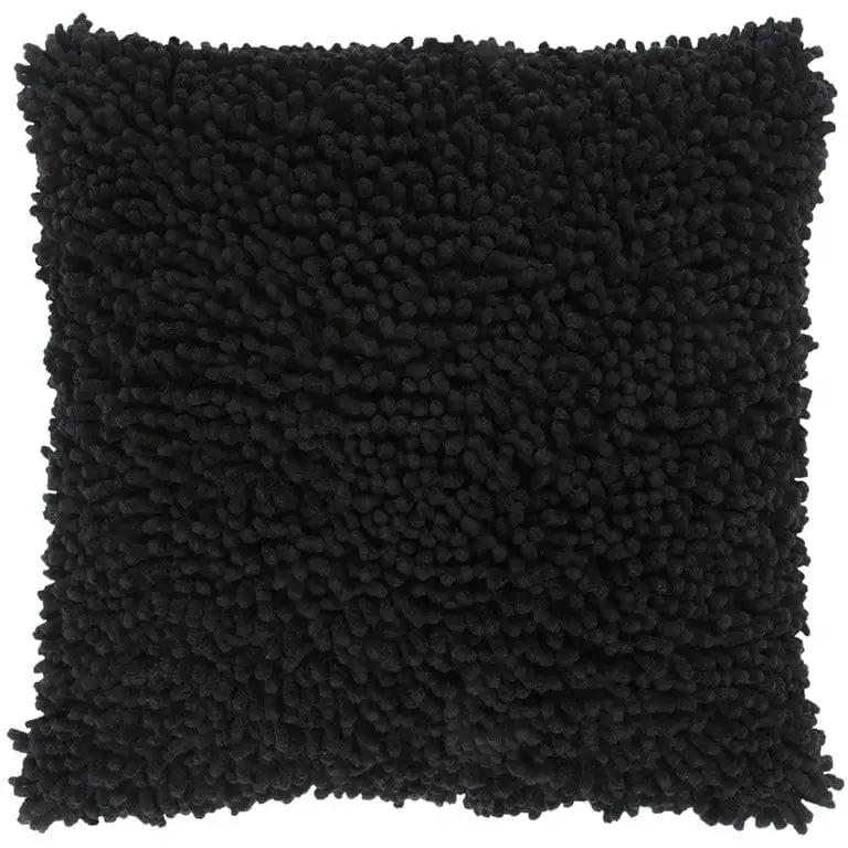 18" Black Cotton Throw Pillow - Homeroots