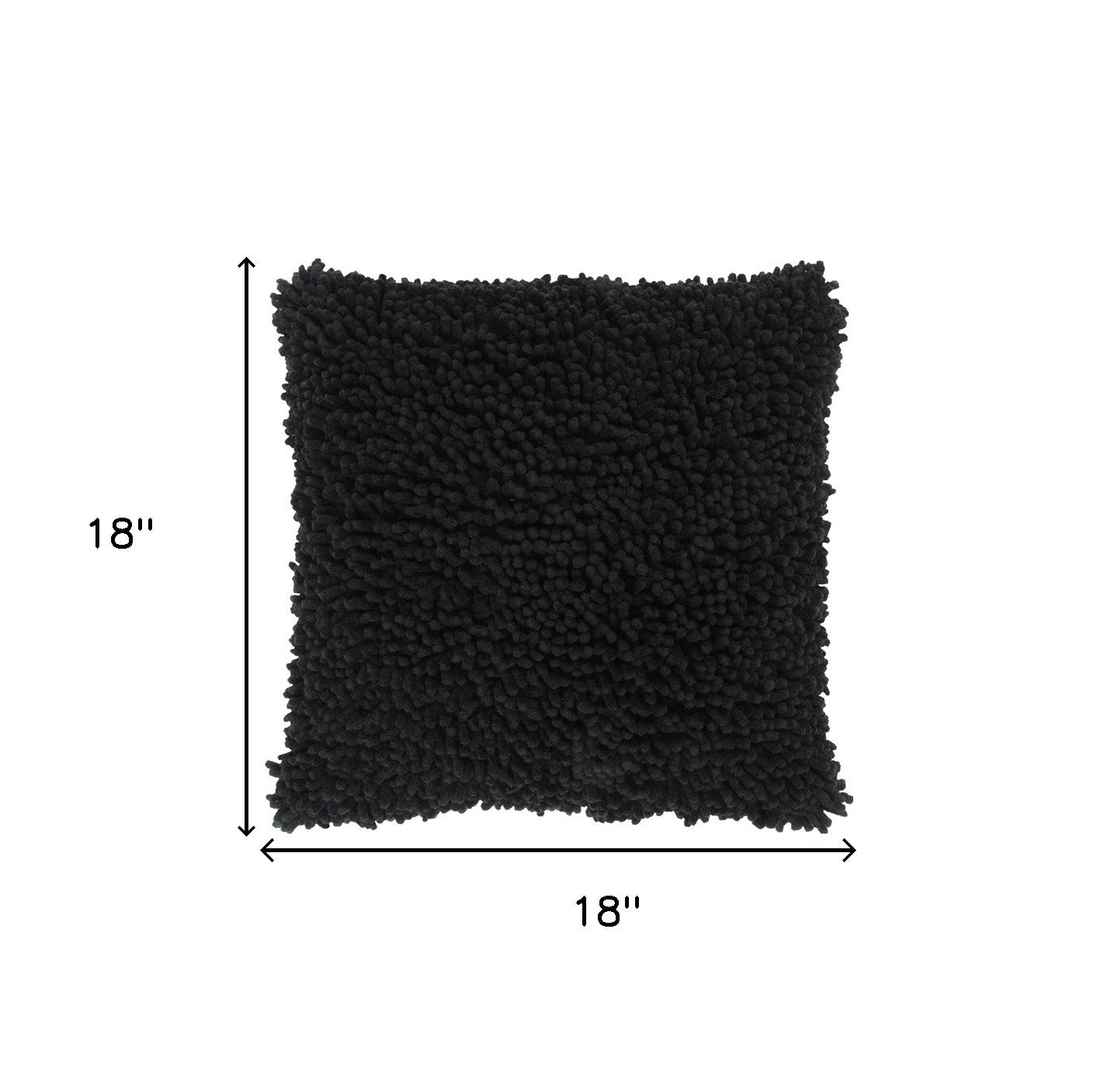 18" Black Cotton Throw Pillow - Homeroots - Flyclothing LLC