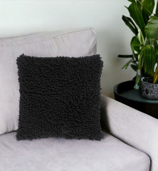 18" Black Cotton Throw Pillow