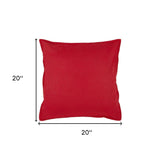20" Red Cotton Throw Pillow - Homeroots - Flyclothing LLC