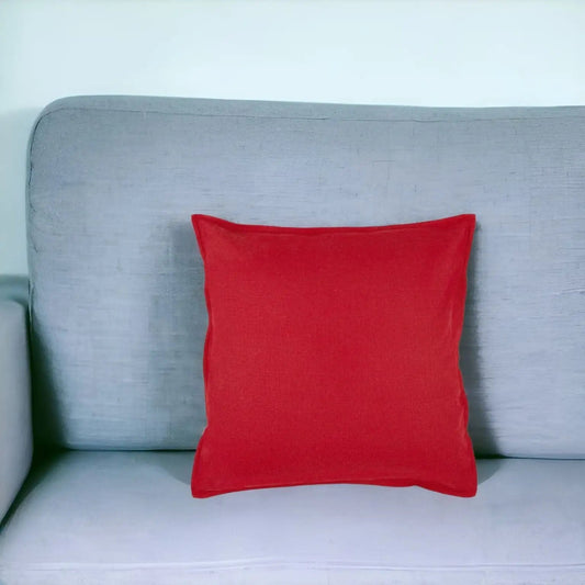 20" Red Cotton Throw Pillow - Homeroots