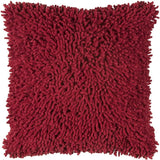 18" Red Cotton Throw Pillow - Homeroots