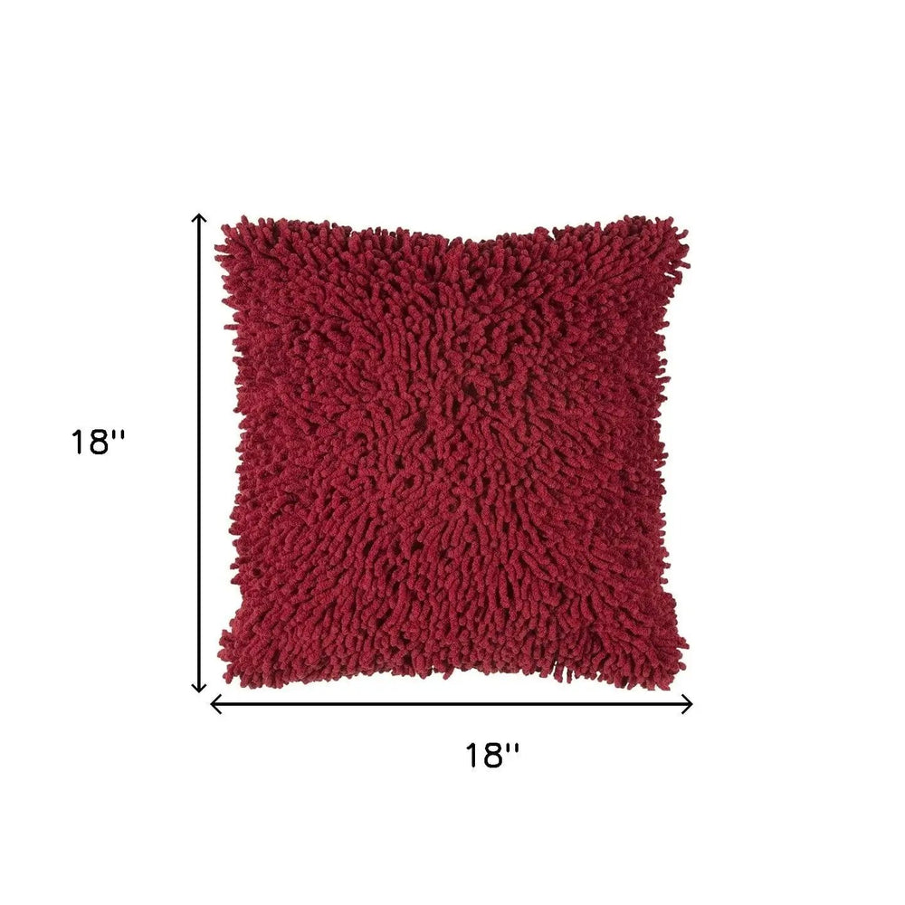 18" Red Cotton Throw Pillow - Homeroots - Flyclothing LLC