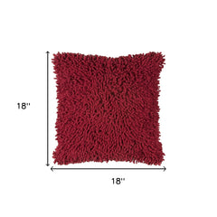 18" Red Cotton Throw Pillow