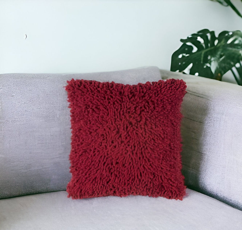 18" Red Cotton Throw Pillow - Homeroots - Flyclothing LLC