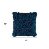 18" Blue Boho Textured Modern Throw Pillow - Homeroots