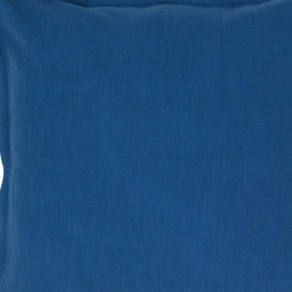 20" Blue Cotton Throw Pillow - Homeroots - Flyclothing LLC