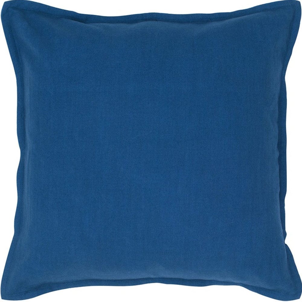 20" Blue Cotton Throw Pillow - Homeroots