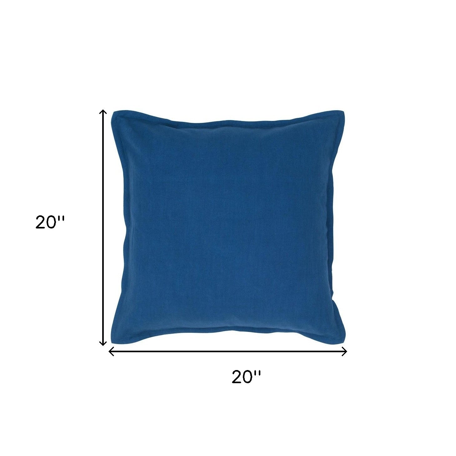 20" Blue Cotton Throw Pillow - Homeroots