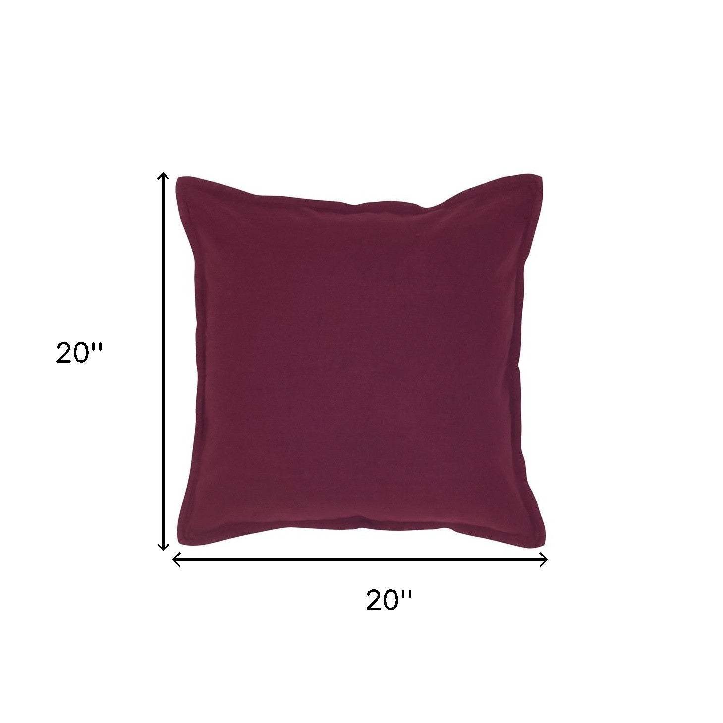20" Merlot Cotton Throw Pillow - Homeroots - Flyclothing LLC