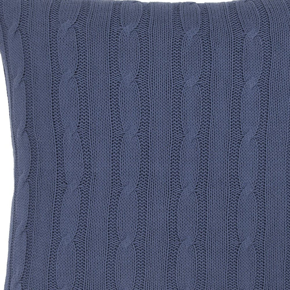 18" Blue Cotton Throw Pillow - Homeroots - Flyclothing LLC