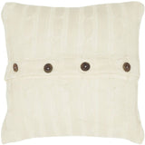 18" Ivory Cotton Throw Pillow - Homeroots