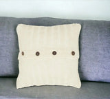 18" Ivory Cotton Throw Pillow - Homeroots