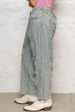 POL Distressed Raw Hem Wide Leg Pants - Trendsi