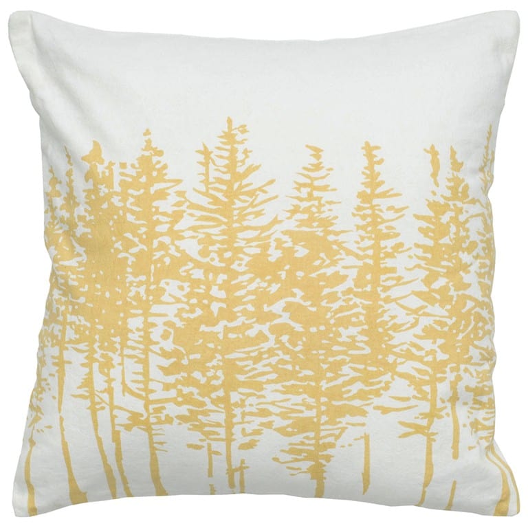 18" Yellow and Ivory Cotton Throw Pillow - Homeroots