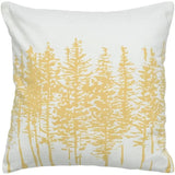 18" Yellow and Ivory Cotton Throw Pillow - Homeroots