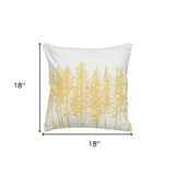 18" Yellow and Ivory Cotton Throw Pillow - Homeroots - Flyclothing LLC
