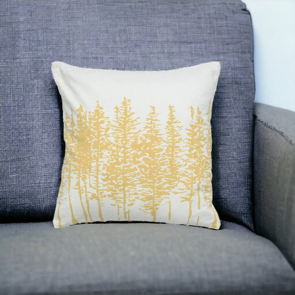 18" Yellow and Ivory Cotton Throw Pillow - Homeroots - Flyclothing LLC
