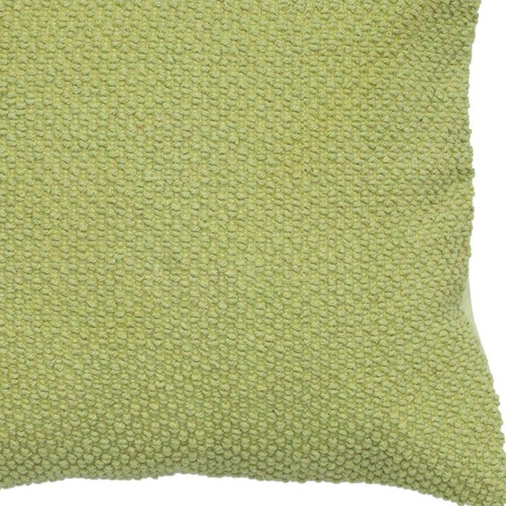 20" Green Cotton Throw Pillow