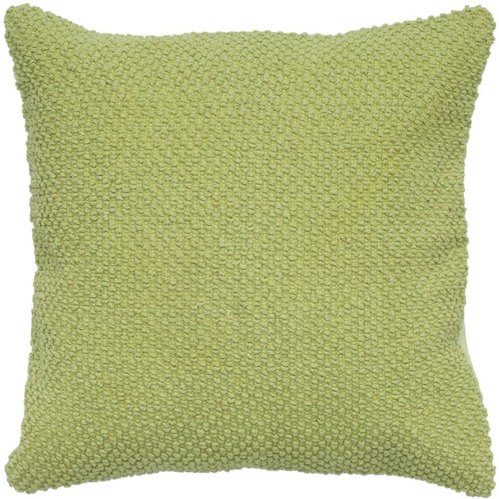 20" Green Cotton Throw Pillow