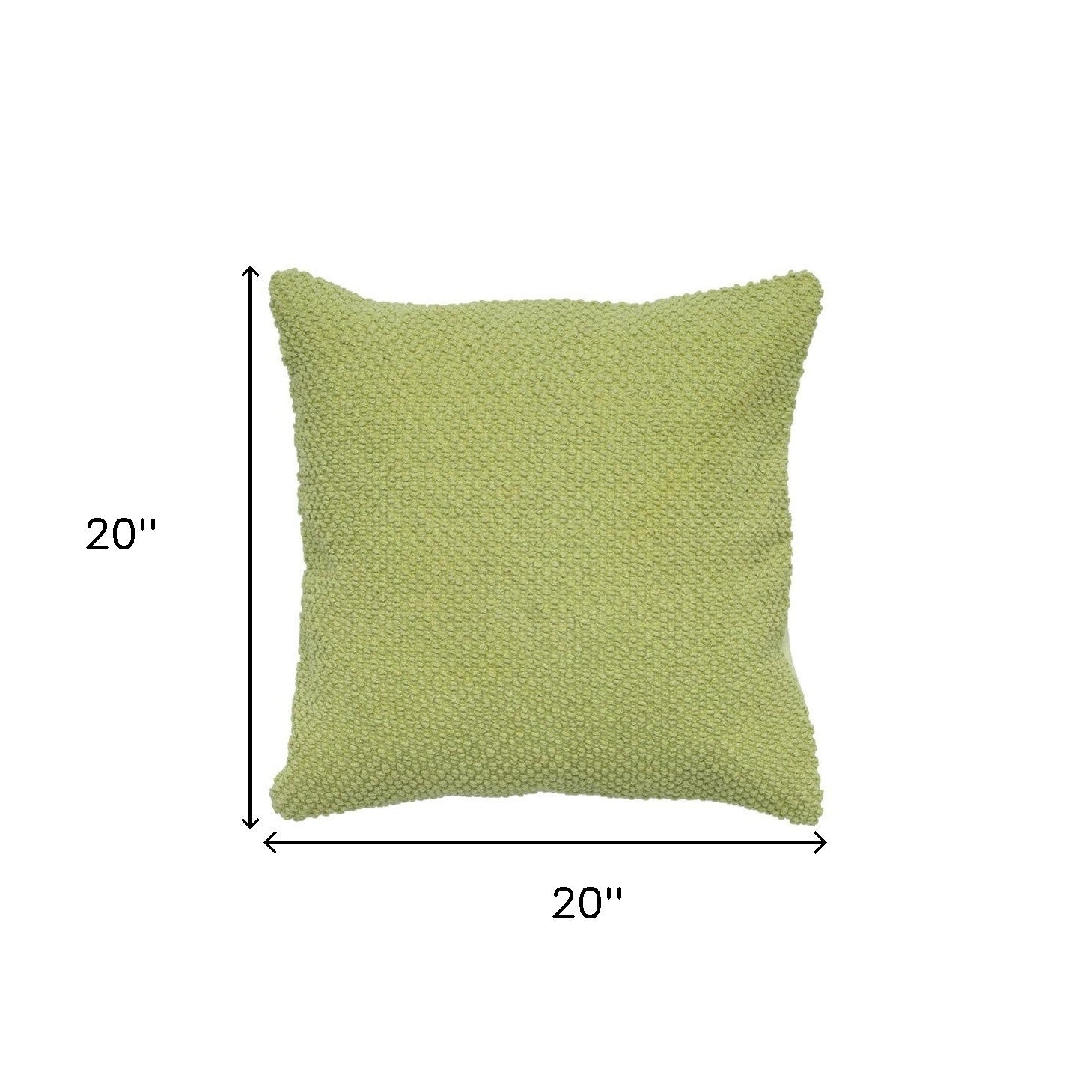 20" Green Cotton Throw Pillow