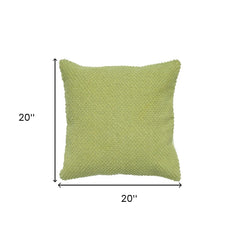 20" Green Cotton Throw Pillow