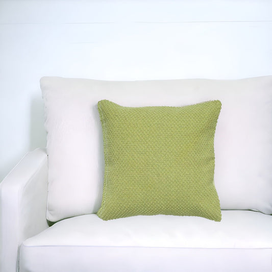 20" Green Cotton Throw Pillow