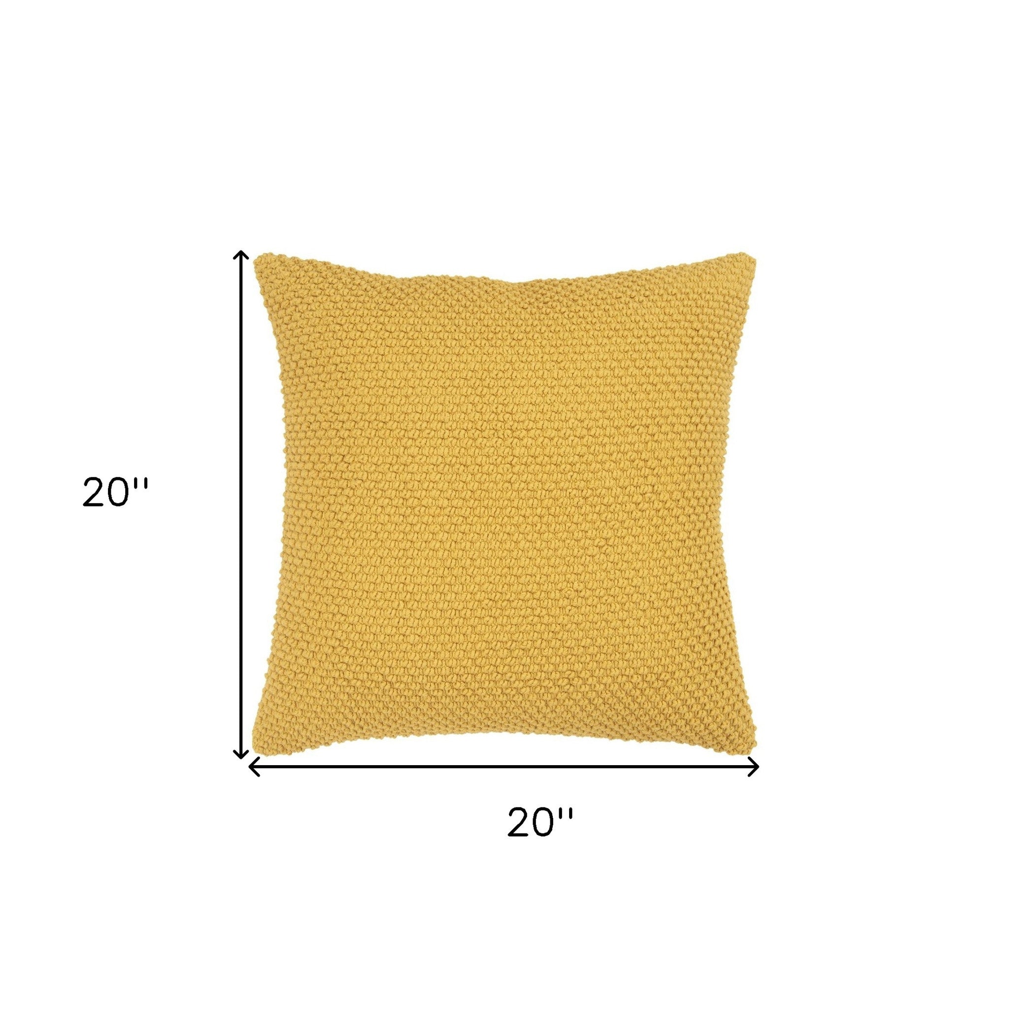 20" Gold Cotton Throw Pillow