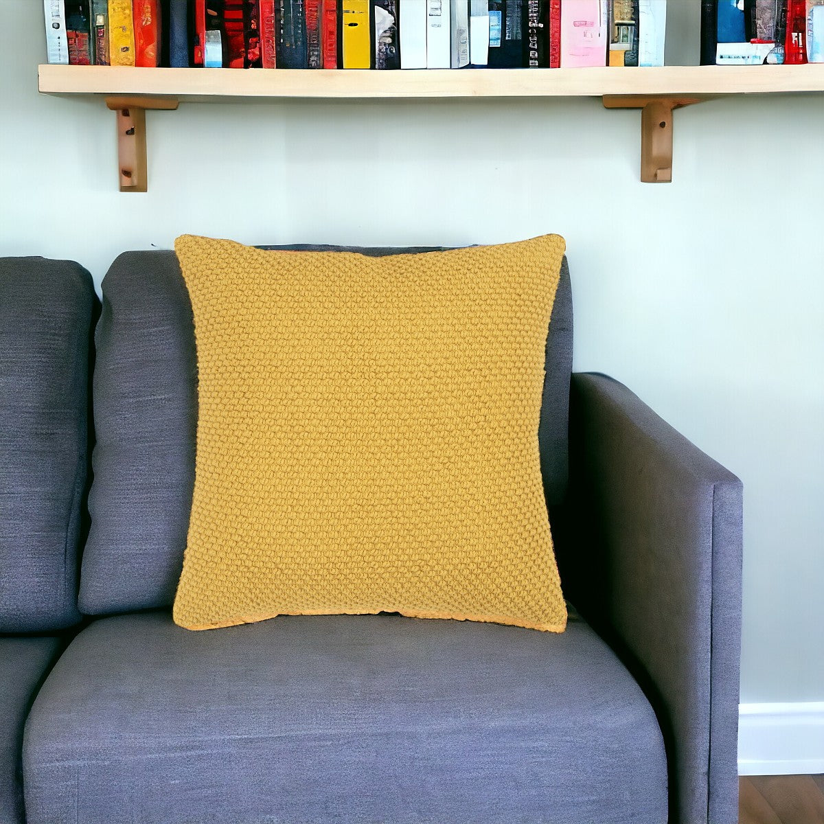 20" Gold Cotton Throw Pillow