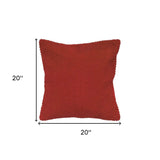 20" Red Cotton Throw Pillow - Homeroots - Flyclothing LLC
