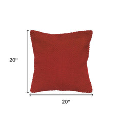20" Red Cotton Throw Pillow - Homeroots