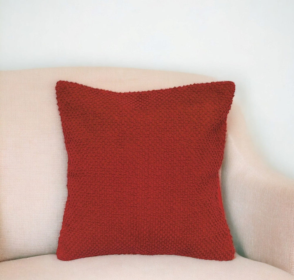 20" Red Cotton Throw Pillow - Homeroots - Flyclothing LLC