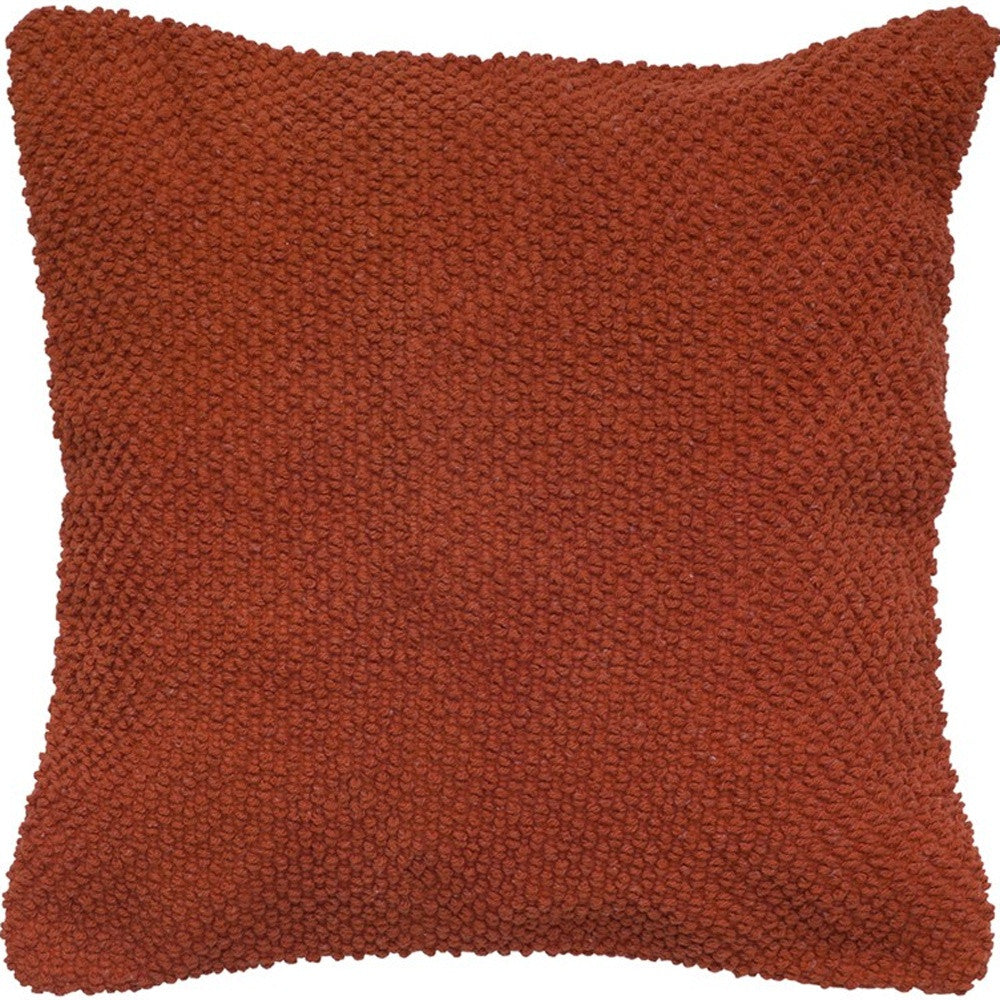 20" Orange Cotton Throw Pillow