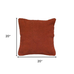 20" Orange Cotton Throw Pillow