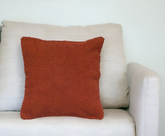 20" Orange Cotton Throw Pillow