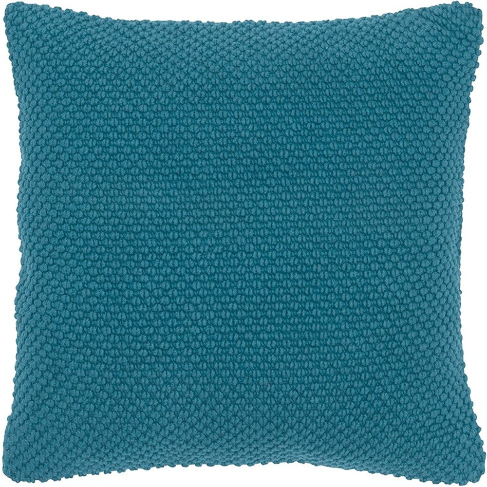 20" Teal Cotton Throw Pillow