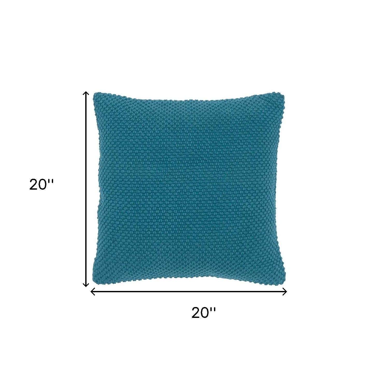 20" Teal Cotton Throw Pillow