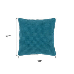 20" Teal Cotton Throw Pillow