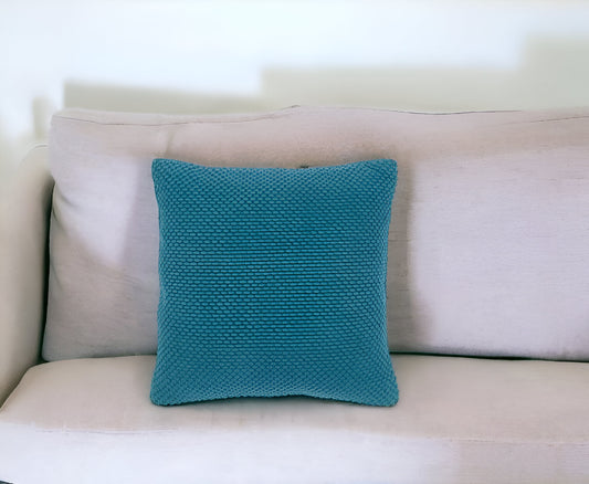 20" Teal Cotton Throw Pillow